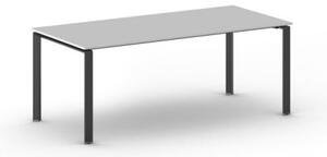 Rokovací stôl INFINITY s čiernou podnožou 2000 x 900 x 750 mm, sivá