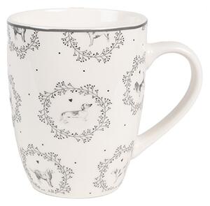 Porcelánový hrnček so psíkmi Lovely Grey Dogs - 12*8*10 cm / 325 ml - Clayre & Eef