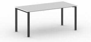 Rokovací stôl INFINITY s čiernou podnožou 1800 x 900 x 750 mm, biela