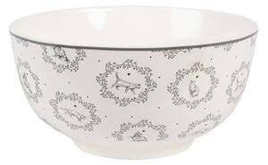 Porcelánová miska s mačičkami Lovely Grey Cats - Ø 14*7 cm / 500 ml - Clayre & Eef