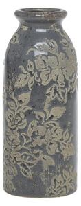 Opálová antik keramická váza s listami Antibes M - Ø 8*20 cm - Chic Antique