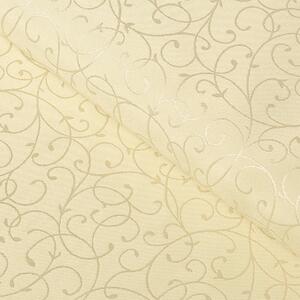 Goldea dekoračná látka na obrusy - vanilková perokresba 150 cm