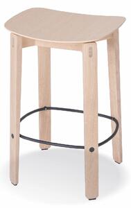 Prírodná nízka barová stolička z dubového dreva Gazzda Nora