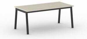 Kancelársky pracovný stôl PRIMO BASIC, čierna podnož, 1800 x 900 mm, dub prírodný