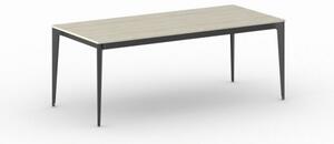 Kancelársky stôl PRIMO ACTION, čierna podnož, 2000 x 900 mm, dub prírodný