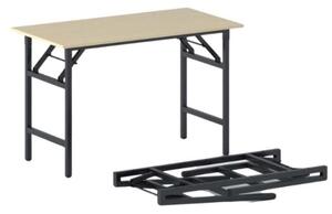 Konferenčný stôl FAST READY s čiernou podnožou 1200 x 600 x 750 mm, breza