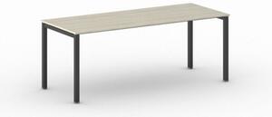 Rokovací stôl Square s čiernou podnožou 2000 x 800 x 750 mm, dub prírodný