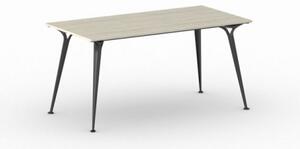 Kancelársky stôl PRIMO ALFA, čierna podnož, 1600 x 800 mm, dub prírodný