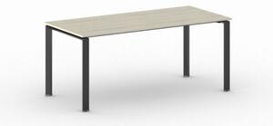 Rokovací stôl INFINITY s čiernou podnožou 1800 x 900 x 750 mm, dub prírodný