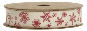 Krémová bavlnená stuha s vločkami Snowflake - 1,5 cm x 5 m - Chic Antique