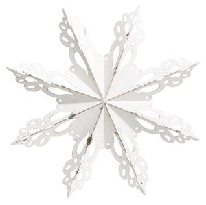 Biela antik kovová nástenná dekorácia snehová vločka Snowflake - 43*6 cm - Chic Antique