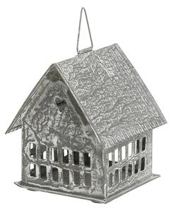 Zinkový antik kovový závesný domček na sviečku Canie - 8*8*10 cm - Chic Antique
