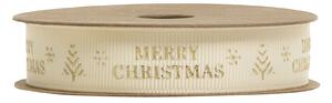 Krémová bavlnená stuha Merry Christmas - 1,5 cm x 5 m - Chic Antique