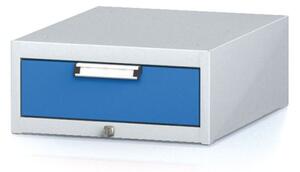 Závesný dielenský box na náradie k pracovným stolom MECHANIC, 1 zásuvka, 480 x 600 x 218 mm, modré dvere
