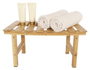 KONDELA Príručný stolík k vírivke v tvare oblúka, prírodný bambus, VIREO TYP 3
