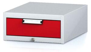 Závesný dielenský box na náradie k pracovným stolom MECHANIC, 1 zásuvka, 480 x 600 x 218 mm, červené dvere