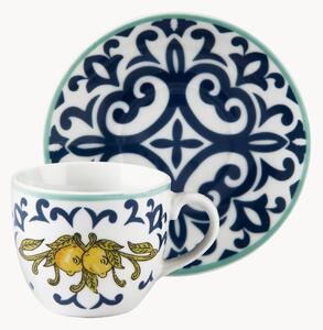 Porcelánové šálky na kávu's podšálkami Amalfi, 12 ks