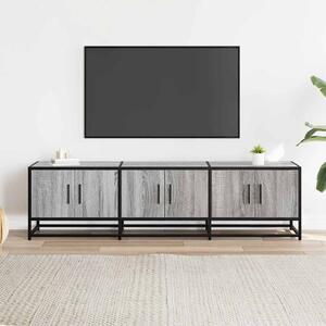 TV skrinka sivá sonoma 150x35x41 cm kompozitné drevo a kov