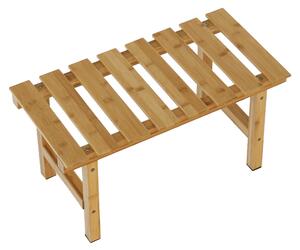KONDELA Príručný stolík k vírivke v tvare obdĺžnika, prírodný bambus, VIREO TYP 4
