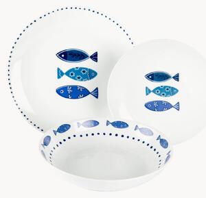 Porcelánová súprava riadu Ocean, 6 osôb, 18 ks