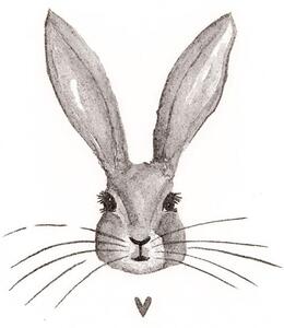 Biele papierové obrúsky s králikom Love Rabbit - 33 * 33 cm (20ks) - Clayre & Eef