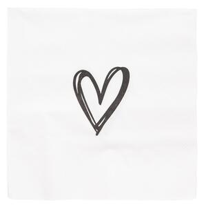 Biele papierové obrúsky so srdiečkom Heart - 33*33 cm (20ks) - Clayre & Eef
