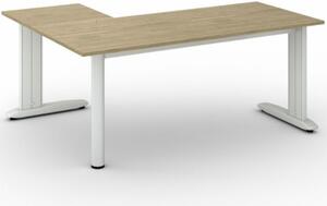 Rohový kancelársky písací stôl PRIMO FLEXIBLE, 1800 x 1400 mm, dub prírodný