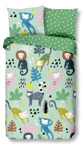 Detská bavlnená posteľná bielizeň Good Morning Monkeys, 140 x 200 cm