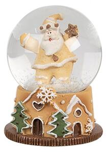 Vianočné snežítko so santou - Ø 5*6 cm - Clayre & Eef