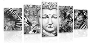 5-dielny obraz Budha na exotickom pozadí v čiernobielom prevedení Varianta: 100x50