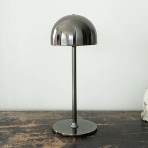 Stolová LED lampa Tim, niklová farba, výška 30 cm, IP54, Obývacia izba / jedáleň, kov, Moderný, Stojacie svietidlo