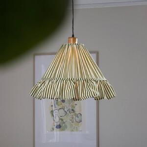 PR Home závesné svietidlo Estrid, mechově zelená, látka, Ø 40 cm, E27, Zelená, Obývacia izba / jedáleň, Textil / látka / hodváb, Vidiecky / Rustikálny, Závesné svietidlo