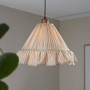 PR Home závesné svietidlo Estrid, béžová, látka, Ø 40 cm, E27, Krémová / jantárovo žltá, Obývacia izba / jedáleň, Textil / látka / hodváb, Vidiecky / Rustikálny, Závesné svietidlo