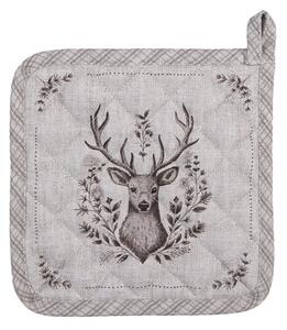 Béžová textilná chňapka - podložka s jeleňom Gentle Wilderness - 20*20 cm - Clayre & Eef