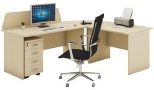 Kancelársky pracovný stôl s kontajnerom MIRELLI A+, typ E, breza
