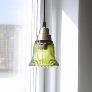 PR Home závesné svietidlo Emmi, zelená/mosadz, sklo, zástrčka, E27, Zelená, Obývacia izba / jedáleň, Sklo, Vintage, Závesné svietidlo