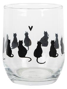 Water Glass 300 Ml Transparent Glass Cats Drinking Cup - 300 ml - Clayre & Eef