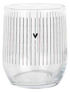 Pohárik so srdiečkami a prúžkami Lovely Day - Ø 8*9 cm / 300 ml - Clayre & Eef