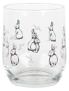 Pohárik na vodu s králikmi - Ø 8*9 cm / 300 ml - Clayre & Eef