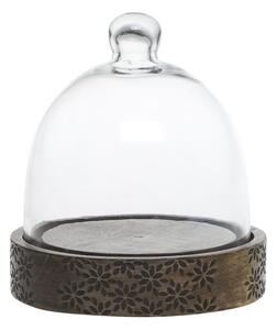 Drevený servírovací podnos s poklopom Flowers Tours - Ø 15*15 cm - Chic Antique
