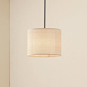 Závesné svietidlo Lindby Soula, Ø 26 cm, béžová farba, plast, E27, Krémová / jantárovo žltá, Obývacia izba / jedáleň, Plast, Vidiecky / Rustikálny, Závesné svietidlo