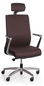 Kancelárska stolička TITAN s opierkou hlavy, hnedá
