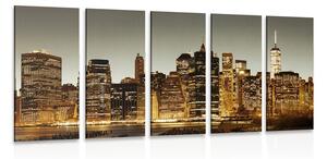 5-dielny obraz centrum New Yorku