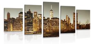 5-dielny obraz centrum New Yorku