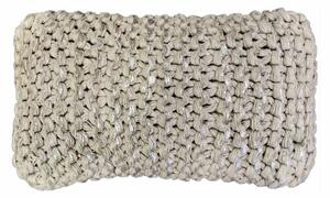 Béžovo-strieborný vankúš s veľkými okami Kian Rope - 30*50 cm - Mars & More