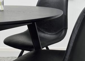 Čierna jedálenská stolička s čiernymi nohami Rowico Alpha