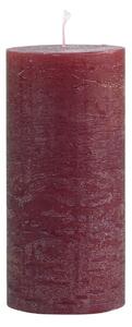 Červená široká sviečka Rustic pillar red - Ø 7*15cm/ 60h - Chic Antique