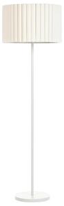 Stojaca lampa krémová biela polyesterové terylénové tienidlo biely kovový podstavec 154 cm spálňa obývacia izba retro klasický štýl