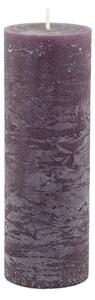 Fialová široká sviečka Macon Rustic plum - Ø 7*20cm/ 80h - Chic Antique