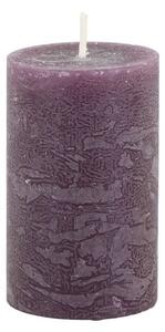 Fialová široká sviečka Macon Rustic plum - Ø 5*8cm/ 16h - Chic Antique